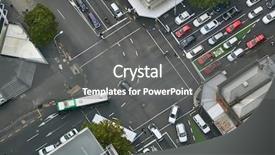  Presentation with road intersection - Slides enhanced with urban road intersection with passing background and a gray colored foreground