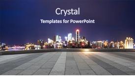  Presentation with night sky plane view - Colorful presentation enhanced with urban roads - cityscape and skyline of chongqing backdrop and a navy blue colored foreground