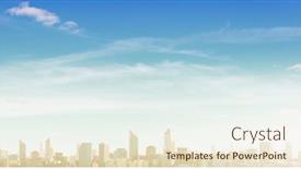  Presentation with urban buildings - Beautiful PPT theme featuring urban-scene-with-buildings backdrop and a cream colored foreground