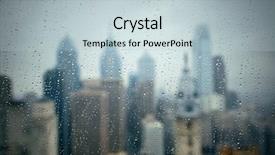  Presentation with philadelphia - Slide set with urban skyscrapers in a rain background and a lemonade colored foreground