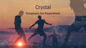  Presentation with game - Slide set with urban soccer - it is game time mixed background and a coral colored foreground