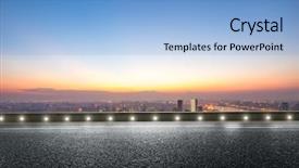  Presentation with space time - Presentation enhanced with urban space - empty floor with backdrop background and a light blue colored foreground