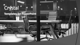  Presentation with urban - Amazing slide deck having urban space - empty modern open plan office backdrop and a dark gray colored foreground