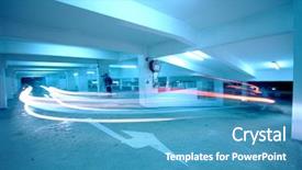  Presentation with car park - Slides with urban space - traffic in car park background and a teal colored foreground