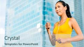  Presentation with asian music - Amazing PPT layouts having urban sports - asian indonesian woman backdrop and a sky blue colored foreground