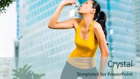  Presentation with pittsburgh city and sports - Beautiful presentation theme featuring urban sports - asian indonesian woman backdrop and a light blue colored foreground