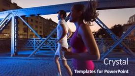  Presentation with city night - Colorful theme enhanced with urban-sports-healthy-couple-jogging backdrop and a  colored foreground