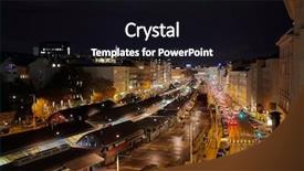 Presentation with vienna - PPT theme featuring urban street at night background and a wine colored foreground