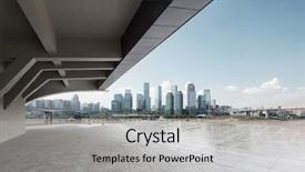  Presentation with brick - Slide deck featuring urban streets - cityscape and skyline of hangzhou background and a light gray colored foreground