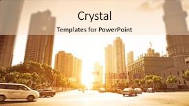  Presentation with cityscape - Audience pleasing presentation consisting of urban streets - cityscape of modern city backdrop and a  colored foreground