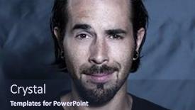  Presentation with urban - Presentation enhanced with urban stylish caucasian young man with pierced ears and piercing studio portrai background and a navy blue colored foreground