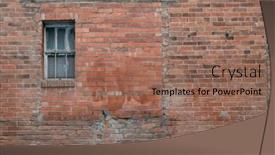  Presentation with brick wall texture - PPT theme enhanced with urban-texture-and-background-grunge background and a coral colored foreground
