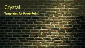  Presentation with brick wall texture - Slide set having urban-texture-of-a-brick background and a tawny brown colored foreground