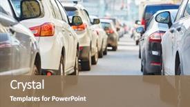  Presentation with rush hour - Presentation design consisting of urban traffic jam background and a coral colored foreground