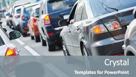  Presentation with rush hour - Presentation design consisting of urban traffic jam background and a gray colored foreground