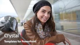  Presentation with sexy santa woman red - Audience pleasing PPT theme consisting of frozen plant and falling backdrop and a sky blue colored foreground