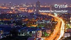  Presentation with freeway - Colorful PPT layouts enhanced with urban transport - bangkok freeway to city top backdrop and a violet colored foreground