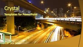  Presentation with racing car lanes - Beautiful presentation featuring urban transport - car light trails in mega backdrop and a tawny brown colored foreground