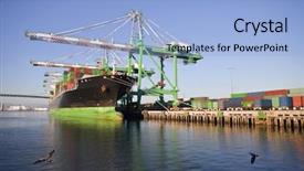  Presentation with late - Amazing PPT layouts having urban transport - containers cranes and ships backdrop and a light blue colored foreground
