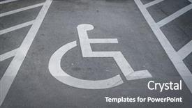  Presentation with handicap - Slides consisting of urban transport - handicap parking background and a gray colored foreground