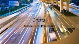  Presentation with megacity - Colorful PPT theme enhanced with urban transport - megacity highway at night backdrop and a coral colored foreground