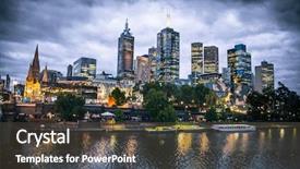  Presentation with melbourne - Colorful presentation theme enhanced with melbourne city and the yarra backdrop and a tawny brown colored foreground