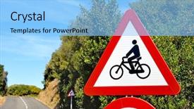  Presentation with motorcycle - Slide deck consisting of urban transport - motorcycle and bicycle sign background and a  colored foreground