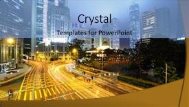  Presentation with traffic light - Theme enhanced with urban transport - traffic light stream and highrise background and a light blue colored foreground