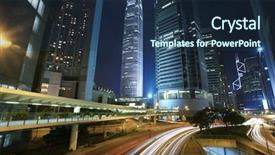  Presentation with hongkong - Presentation design with city transport - traffic through downtown hongkong background and a navy blue colored foreground