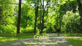  Presentation with asphalt road - PPT theme enhanced with urban tree - woman walking on asphalt road background and a tawny brown colored foreground