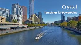  Presentation with melbourne - Beautiful slide deck featuring urban view in melbourne australia backdrop and a teal colored foreground