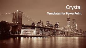  Presentation with brooklyn bridge - Beautiful PPT layouts featuring urban view with brooklyn bridge backdrop and a violet colored foreground