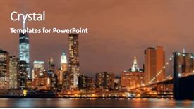  Presentation with brooklyn - Audience pleasing theme consisting of urban view with brooklyn bridge backdrop and a tawny brown colored foreground