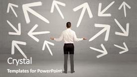  Presentation with elegant - Beautiful theme featuring urban wall full of arrows backdrop and a gray colored foreground