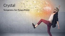  Presentation with paint splatter - Amazing PPT layouts having urban wall with vomit backdrop and a lemonade colored foreground