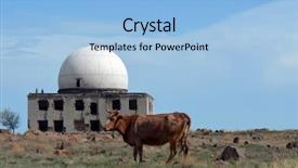  Presentation with central asia - Colorful PPT theme enhanced with urban warfare - abandoned soviet military base backdrop and a  colored foreground