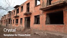  Presentation with central asia - Slide deck consisting of urban warfare - abandoned soviet military base background and a  colored foreground