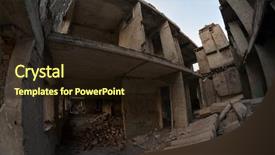  Presentation with central asia - PPT layouts enhanced with urban warfare - abandoned soviet military base background and a  colored foreground