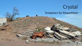  Presentation with central asia - Colorful PPT theme enhanced with urban warfare - abandoned soviet military base backdrop and a  colored foreground
