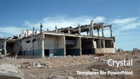  Presentation with central asia - PPT layouts enhanced with urban warfare - abandoned soviet military base background and a  colored foreground