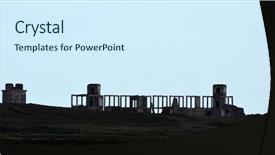  Presentation with central asia - Slide deck with urban warfare - abandoned soviet military base background and a cool aqua colored foreground