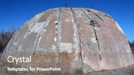  Presentation with central asia - Beautiful theme featuring urban warfare - abandoned soviet military base backdrop and a gray colored foreground