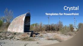  Presentation with central asia - Theme having urban warfare - abandoned soviet military base background and a ocean colored foreground