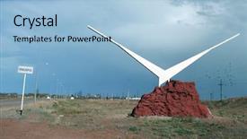  Presentation with central asia - Colorful presentation theme enhanced with urban warfare - abandoned soviet military base backdrop and a  colored foreground