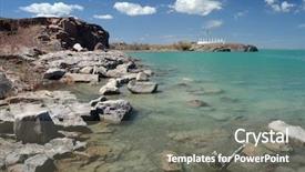  Presentation with kazakhstan - Beautiful slides featuring urban warfare - balkhash lake central kazakhstan near backdrop and a gray colored foreground