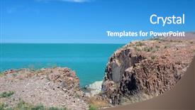  Presentation with kazakhstan - PPT layouts featuring urban warfare - balkhash lake central kazakhstan near background and a teal colored foreground