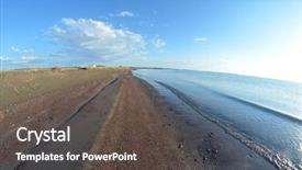  Presentation with missile - Slide set having urban warfare - balkhash lake central kazakhstan near background and a dark gray colored foreground