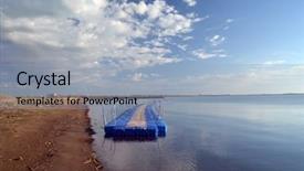  Presentation with kazakhstan - Presentation theme consisting of urban warfare - balkhash lake central kazakhstan near background and a light blue colored foreground