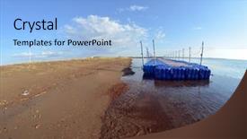  Presentation with kazakhstan - Beautiful slide set featuring urban warfare - balkhash lake central kazakhstan near backdrop and a light blue colored foreground