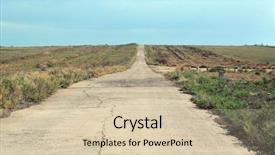  Presentation with ballistic - PPT layouts having urban warfare - betpak dala desert road near background and a soft green colored foreground